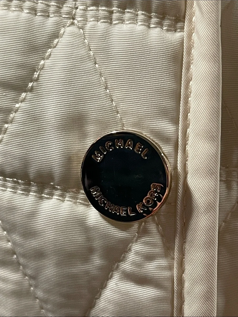 Michael Kors Quilted Cream Puffer Coat